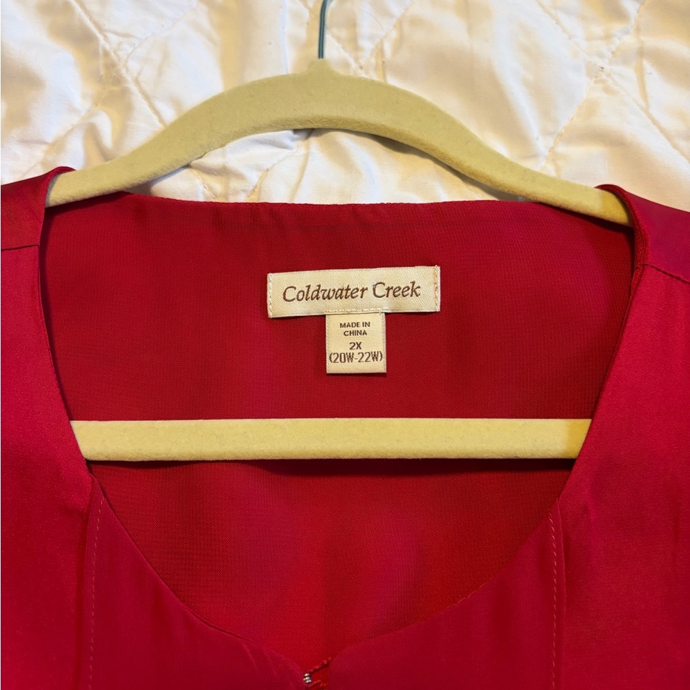 Coldwater Creek Hot Pink Scoop Neck Blouse
